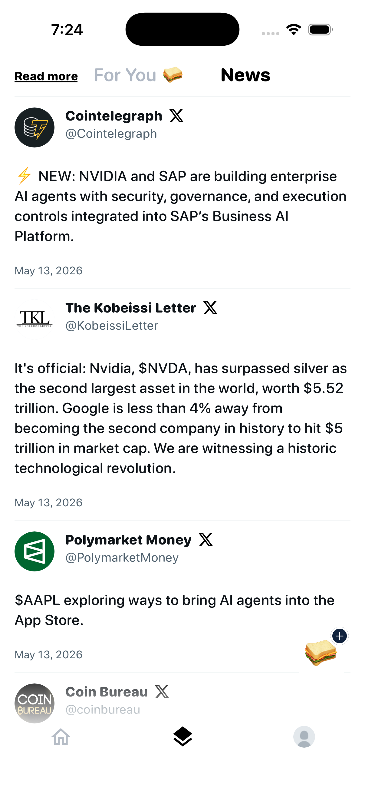 Only the news that moves price.